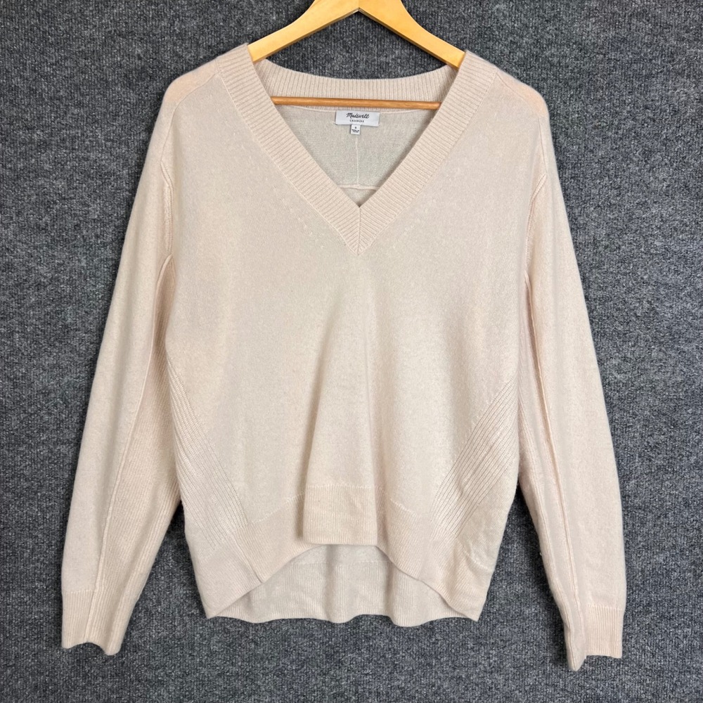Madewell V-Neck Sweater Womens Small Pink Cashmere Knit Pullover